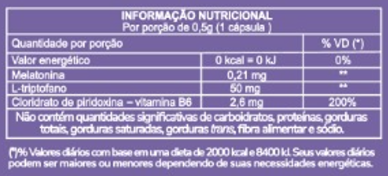 Informação Nutricional - MELATONINA